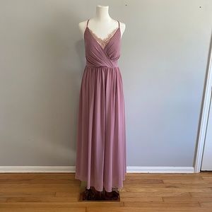 Azazie Evelina - Vintage Muave Custom -  39” bust, 38” waist, 62” height